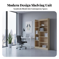 Large Capacity Multi-Tier Display Rack Minimalist Design 6-Tier Exposed Bookcase Multifunctional Use Storage Furniture Sturdy Construction for Students, Homeowners, Apartment Dwellers, Study Room, Bedroom, Hallway, Entryway