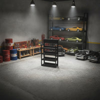 Resin Miniature Display Rack Matte Black Model Garage Rack Realistic Fixture Authentic for Hobbyists