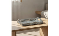 Slim Design Imitation Rattan Tray Rectangular Tray with Handles Versatile Trays Lightweight for Countertop, Bedside, Kitchen, Bathroom