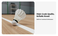 Badminton Birdies 12 Pack Solid Cork Head Badminton Shuttlecock Recreational Use Training Shuttlecock for Amateurs, Beginners, Outdoor, Backyard, Park