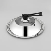 Stainless Steel Pan Lid with Tempered Glass for Frying Pan, Universal Saucepan Lid and Wok Lid, High Temperature Resistant Pot Cover, 1 Pack