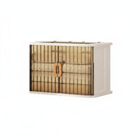 Foldable Cacontaineret with Front Doors Foldable Design for Living Room, Homeowners