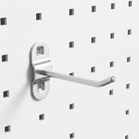 Single Hook Pegboard Hooks, Iron Pegboard Hooks for Workshops, Galvanized Metal Pegboard Accessories, Silver Metallic 3kg Capacity