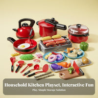 Cognitive Development Pretend Play Food Set Develops Fine Movement Skills Kids Kitchen Playset Safe Materials for Boys, Learning, Daycare