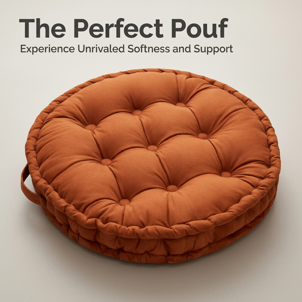 Tufted Round Floor Cushion for, Modern Minimalist Tatami Living Room Seating, Pink Dutch Velvet Pouf, 60x60cm Large Pillow