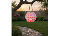 Hanging Flower Lantern Waterproof Solar Flower Light Warm White for Balcony