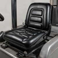 Forklift Premium Leather Seat with Adjustable Backrest and Iron Plate Bracket for Hangcha Heli Longgong Liugong TCM