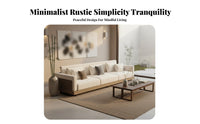 Straightstraight-spine Settee New Chinese design Sofa Wabi-Sabi Aesthetic Living Room Furniture for Interior Designers, Homeowners, Reception Area, Hotel, Lobby