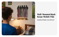 Drill-Tool-Less Installation Wall Mounted Medal Hanger Easy to Install Wall Mounted Medal Holder Sturdy for Runners, Bedroom, Living Room