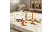 6 Pieces Children's Percussion Set Natural Wooden Musical Instrument Set Toddler Percussion Instrument Kit Early Learning