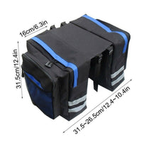 Reflective Cycle Rear Rack Bag Soft-Sided Cycle Trunk Pannier Large Capacity Rear Rack Pannier Zippered Pocket