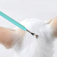 Storage Box with Stainless Steel Pet Grooming Tool Kit, Double Sided Stainless Steel Comb and Curved Tip Tweezers