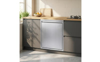 Recessed Concealed Trash Bin Space-Saving Wall-Mounted Trash Bin Stainless Steel Wastebasket Concealed for Kitchen, Cabinet, Utility Room