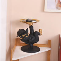 French Canine Statue Tray Creative Design Entryway Table Decor Breakdancing Dog Storage Tray Desktop Organizer for Office Desk