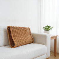 Imitation Rattan Contour Neck Support Pillow Washable Neck Support Pillow Curved Cushion Contoured for Bed