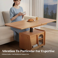 elevateTop Expandable Coffee Table Multi-Functional elevateTop Storage Table with Casters Multifunctional Two-in-singleUse
