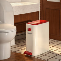 Slim Trash Can with Foot Pedal Rectangular Step Trash Can Small Pedal Bin Easy to Clean for Bathroom