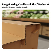 Moisture-Proof Cardboard Step Shelf Easy to Assemble Fruit Display Steps Heavy-Duty 3-Tier Display Stand Flat Pack for Retailers, Shop Owners, Supermarkets, Grocery Shop S, Agricultural Markets, Temporary Shops