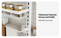 No-Drill Installation Adjustable Seasoning Rack Space-Saving Kitchen Organizer Multi-Tier Design Storage Shelf Large Capacity for Home Cooks, Apartment Dwellers, Small Areas, Pantry, Cupboard, Bathroom