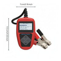 Handheld 12V Battery Tester with Alligator Clips Compact Battery Analyzer with Alligator Clips Digital Vehicle Tool for Mechanics