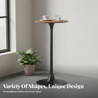 Minimalist Design Round Bar Table Space Saving Round Pub Table Versatile Design Indoor Furniture Sturdy Metal Frame for Cafe Owners, Event Planners, Restaurant, Balcony, Living Room, Kitchen