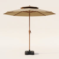 Outdoor Umbrella with Water Base Windproof Patio Umbrella with Base Heavy Duty for Homeowners, Backyard, Balcony, Poolside