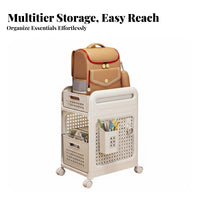 Space-Saving Wheeled School Supply Rack with Wheels Multi-Drawer Rolling Trolley Large Capacity Home Organization Versatile Design for Students, Away Fromice Workers, Under Desk, Dorm Room, Classroom, Narrow Areas
