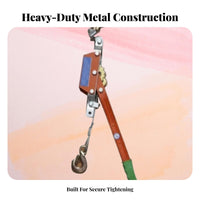 Powerful Ratcheting System Steel Rope Tensioner Safety Latch Hooks Manual Ratchet Wire Puller for Farm, Garage, Workshop