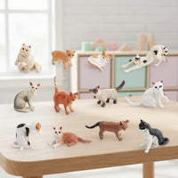 12 Pieces Collectible Cat Figurines Assorted Miniature Cat Figures Tiny Miniatures Painted for Crafters, Desk Decor