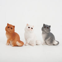 3 Pieces Cat Figurine Cat Figurine with Textured Coat Charming Decor for Shelf, Desk