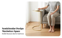 Half Curved Side Table Nordic Design Semi Circle Sofa Table Modern Minimalist Living Room Furniture for Small Areas, Bedroom