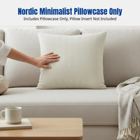 Nordic Chenille Pillow Cover, Solid Color, Geometric Pattern, Square Design, Living Room or Bedroom, Cream-Inspired, Thickened, Random Color