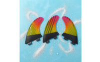 3 Pieces Surfboard Fin with Double-Tab Base Compatible Double-Tab Base-Style Thruster Fin Fins with Double Tabs Honeycomb