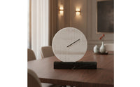 Decorative Clock with Marble Base Modern Geometric Table Clock Minimalist for Desk