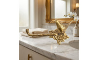 Towel Holder with Bird Motif Vintage Towel Holder with Bird Screwless Installation Hardware for Renters