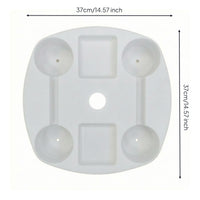 Plastic Umbrella Table Tray with Snack Compartments Lightweight Umbrella Table Tray with Cup Holders Weather Resistant Space-Saving for Poolside