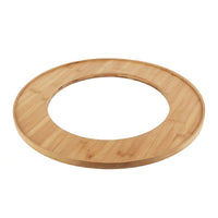 Circular Tray with Center Opening Sturdy Bamboo Serving Tray Multifunctional