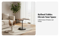 2 Pieces Minimalist design nimbus and leaf Table set Asymmetrical Shape cumulusShaped Accent Table set Storage Drawer Nesting Tables Rounded Corners for Design aficionados, Families with Children, Living Room, Lounge Area, Small Spaces, Bedroom