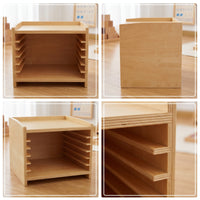 Puzzle Cabinet Open-Front Wooden Puzzle Rack Wooden Desktop Shelf for Teachers, Parents, Preschool, Playroom, Homeschool