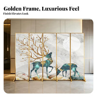 Foldable Design Multi-Panel Folding Screen Light Luxury and aesthetic Freestanding Panel Divider Mobile Room Partition Golden peak design for Art aficionados, Business Owners, Restaurant, Entryway, Bedroom, Studio Apartment