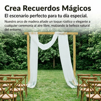 Square Wooden Arch for Wedding, Backdrop Support for Rituals and Photos, Rustic Garden and Event Decoration, Easy Assembly