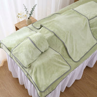 400 GSM Microfibre Towel 5 Piece Beauty Bed Cover Set, Soft Microfibre Towel for Spa and Massage, Matcha Green Beauty Bed Cover for Salon Use