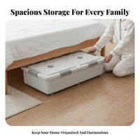 Foldable Underbed Container Stackable Collapsible Clothing container Clear View transparent panel