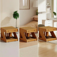 Cat Scratcher House Wooden Look Cat House with Scratch Pad Reversible Furniture for Kittens, Living Room