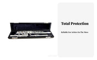 Flute Case Faux Leather Finish 16/17 Hole Flute Carrying Case Musical Instrument Accessory Portable Padded Interior for Students