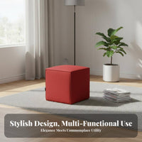 Versatile Design Upholstered Cube Ottoman Multi-Functional Upholstered Cube Seat adaptable Use Footrest Minimalist aesthetic for Apartment Dwellers, Homeowners, Living Room, Entryway, Home Office, Playroom
