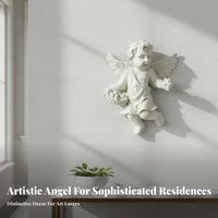 Angel Wall Planter European Design Resin Angel Sculpture 3D Effect Cherub Wall Vase for Living Room, Bedroom, Entryway
