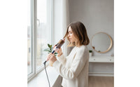 Two-Way Voltage Heated Styling Comb Fast-Heating Styling Comb with LCD Display Volumizing Hot Round Brush Tangle-Tangle-Free for Travel