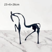 Modern Minimalist Black-Bronze Metal Figurine Sculpture for Home Decor