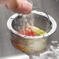 Arched Handle Mesh Sink Strainer Metal Rim Mesh Sink Basket Rustproof Kitchen Hardware Round